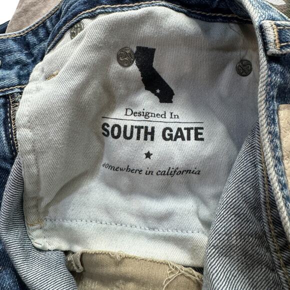 Adriano Goldschmied Patched Slouchy Jean SZ 27 Ex Boyfriend Slim Thrashed Blue - Picture 12 of 16